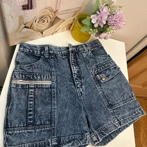 Acid Wash Blue Jean Shorts for Women